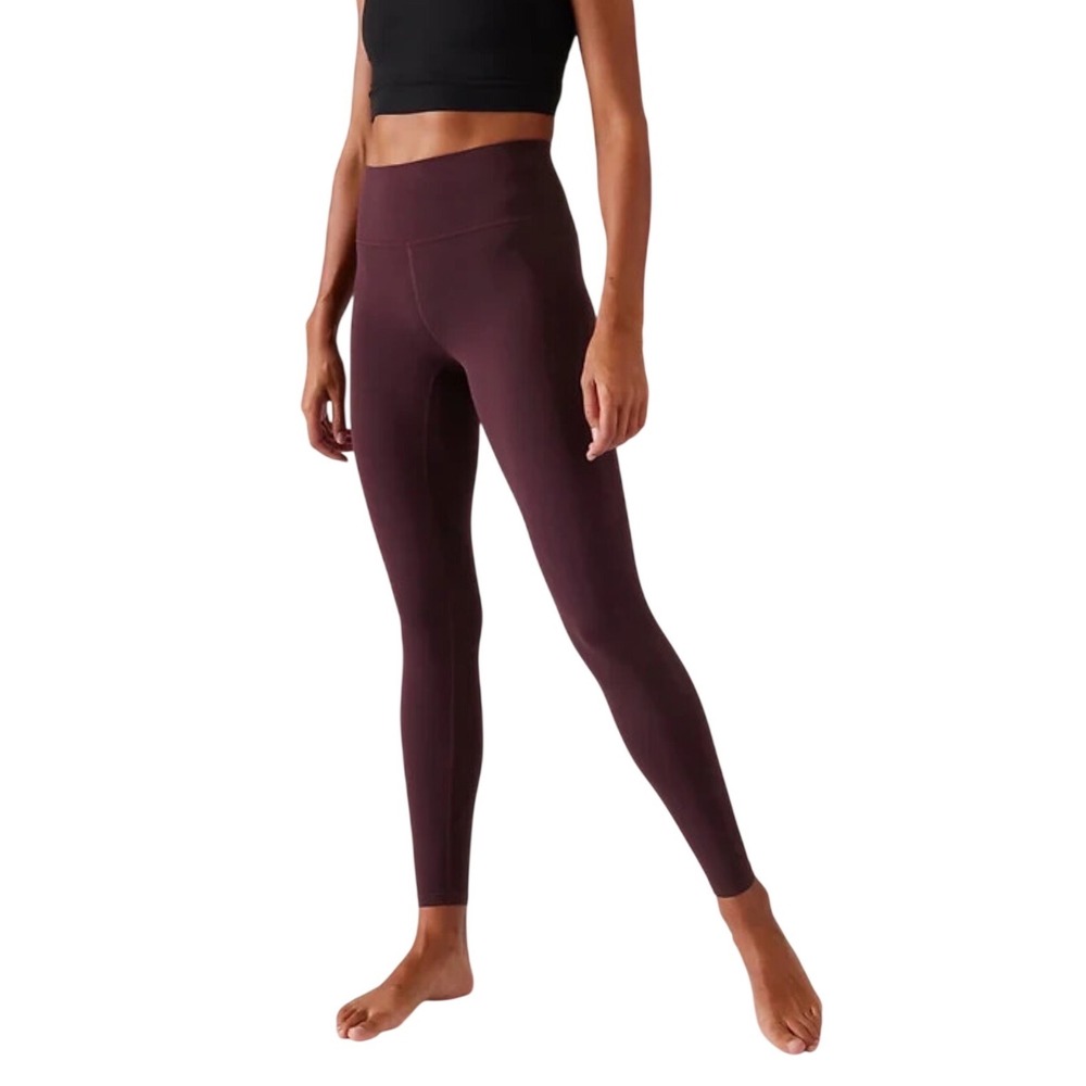 Athleta Transcend 7/8 Tight Leggings XS Spiced Cabernet Yoga Buttery Soft